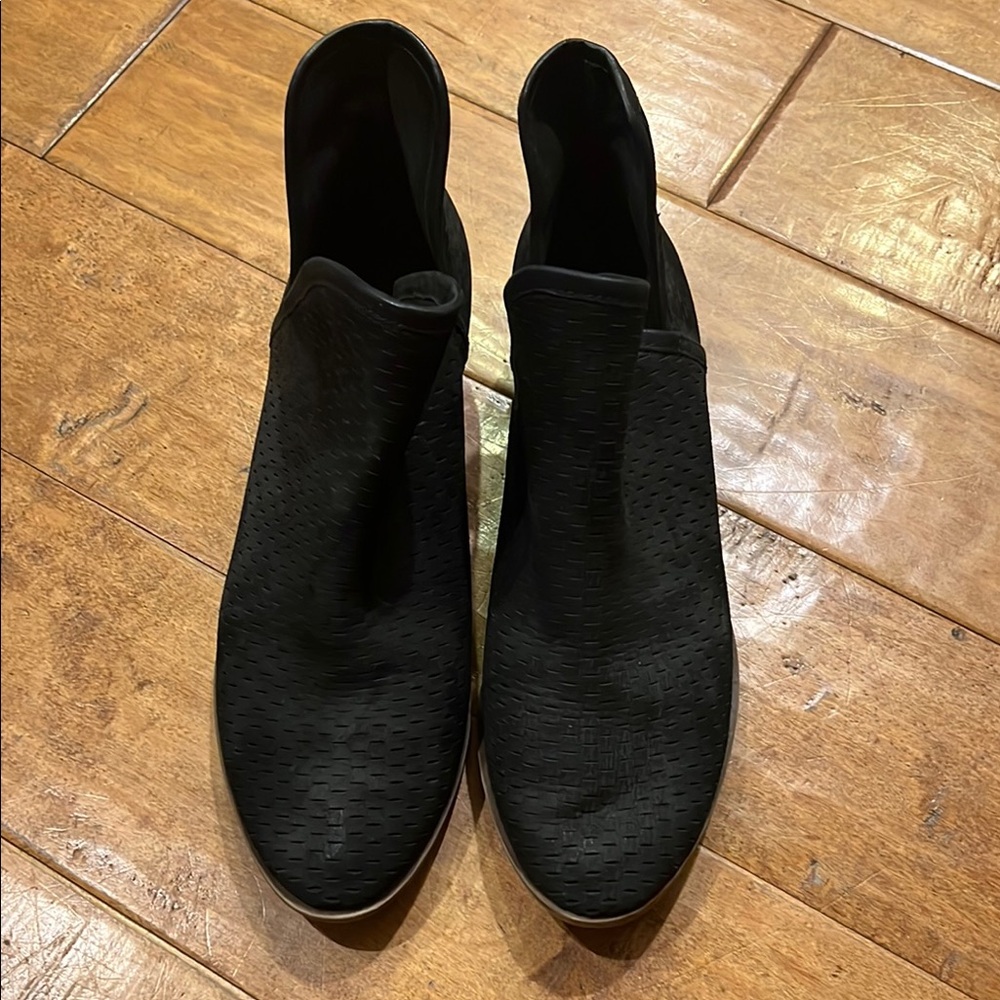 Lucky Brand Black Ankle Booties with Stretchy Knit Upper